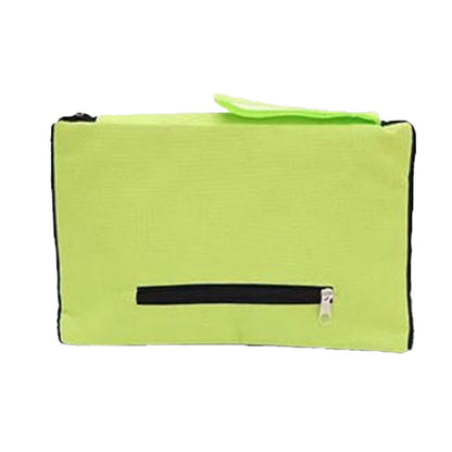 Green Foldable Shopping Bag with Wheels Pure Color Expandable Oxford Cloth Wheeled Foldable Grocery Cart Bag - view 2