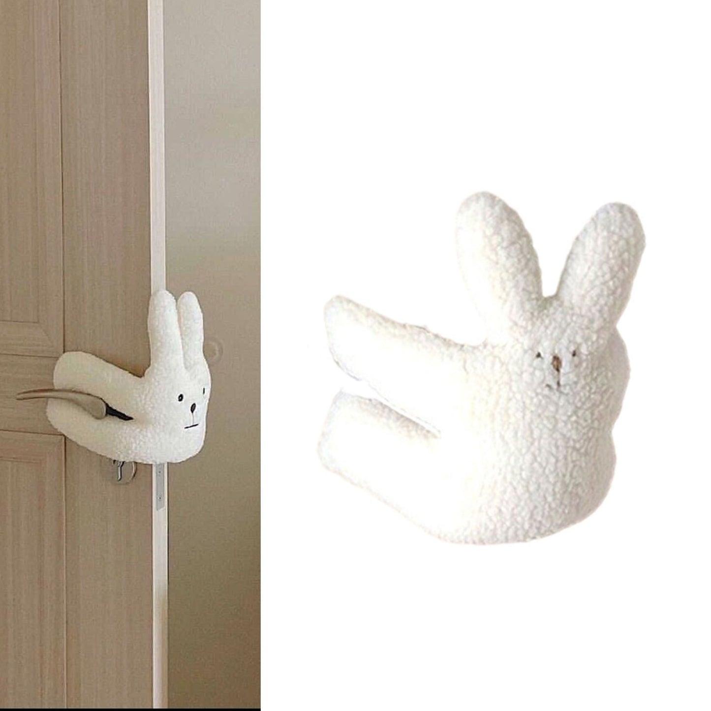 Door Slam Stopper Lamb Cashmere PP Cotton Anti Pinch Door Pinch Guards for Children Decoration Little Rabbit - view 5