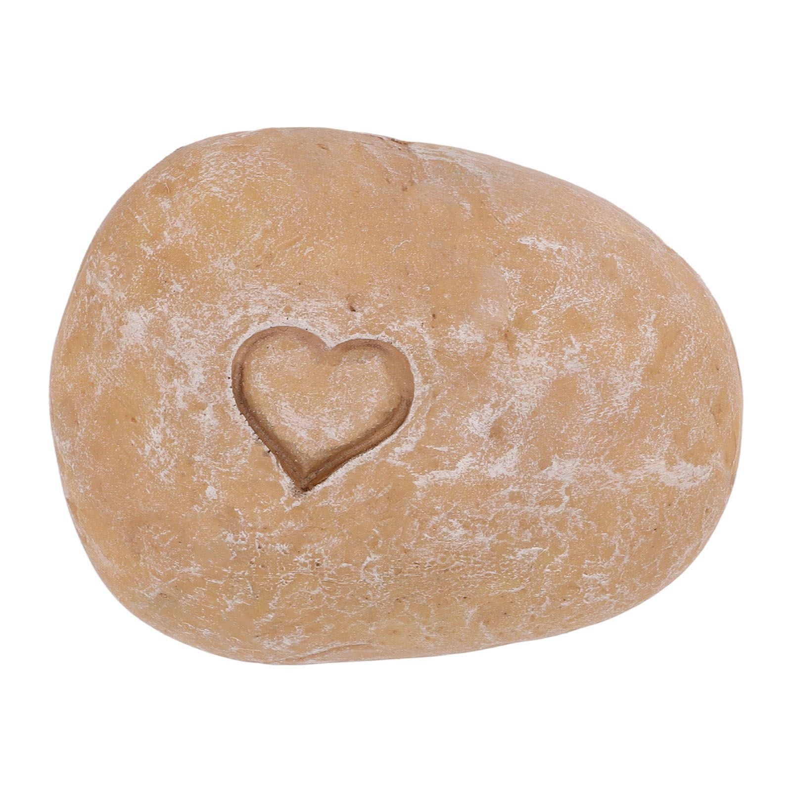 Pet Memorial Garden Stone DIY Lettering Simulation Pebbles Pet Grave Marker for Dogs Cats Love Stone Sand Color