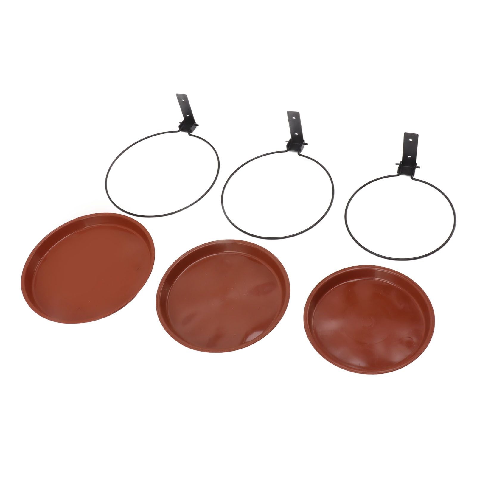 Tree Mounted Bird Feeder Tree Mounted Bird Bath Bowl with Heavy Duty Metal Ring for Backyard Terrace 3 Pot and 3 Bracket - view 7