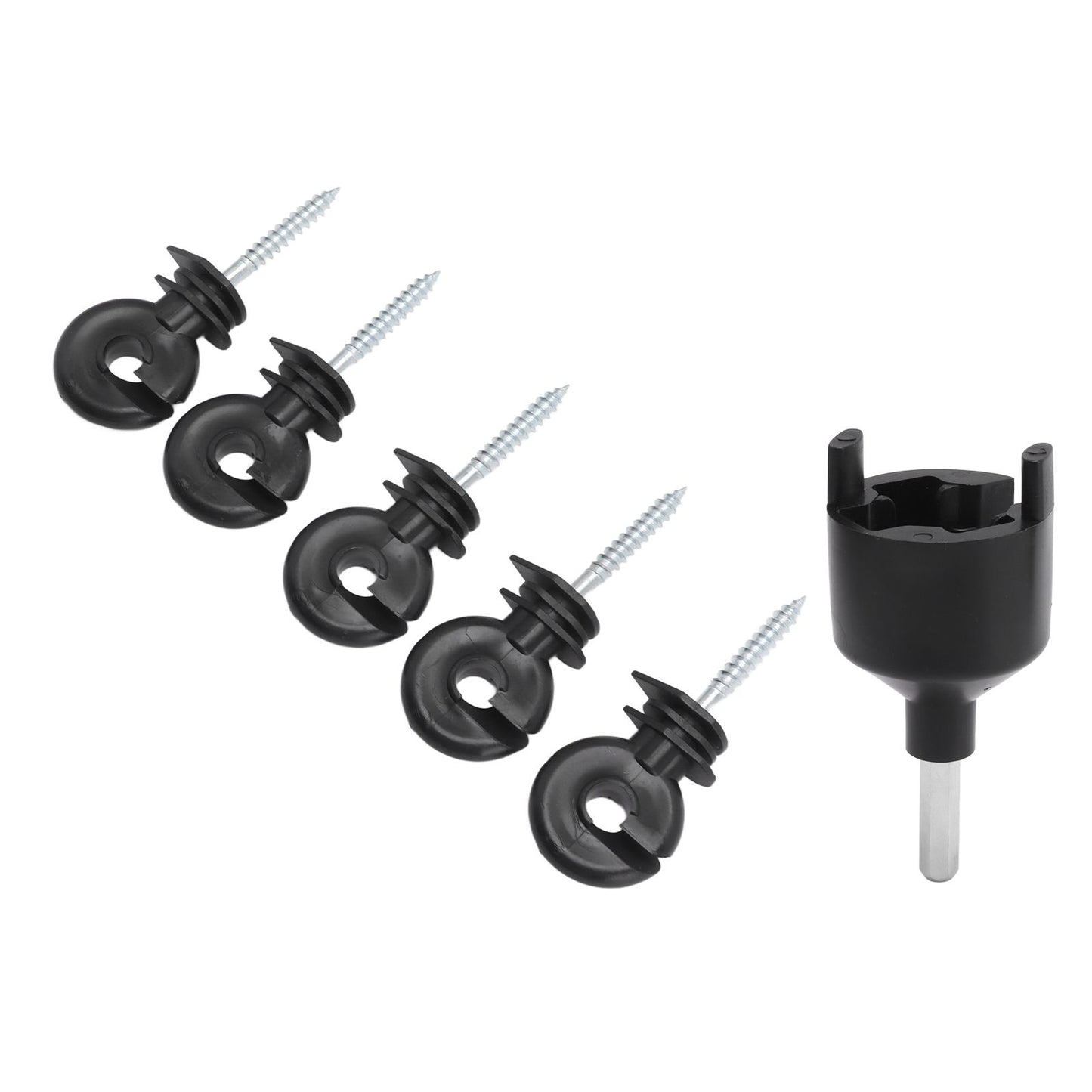50Pcs Electric Fence Insulator Screw in Insulator Fence Ring Post Wood Post Insulator with Insulator Socket Tool - view 2