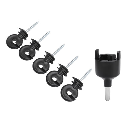 50Pcs Electric Fence Insulator Screw in Insulator Fence Ring Post Wood Post Insulator with Insulator Socket Tool - view 2