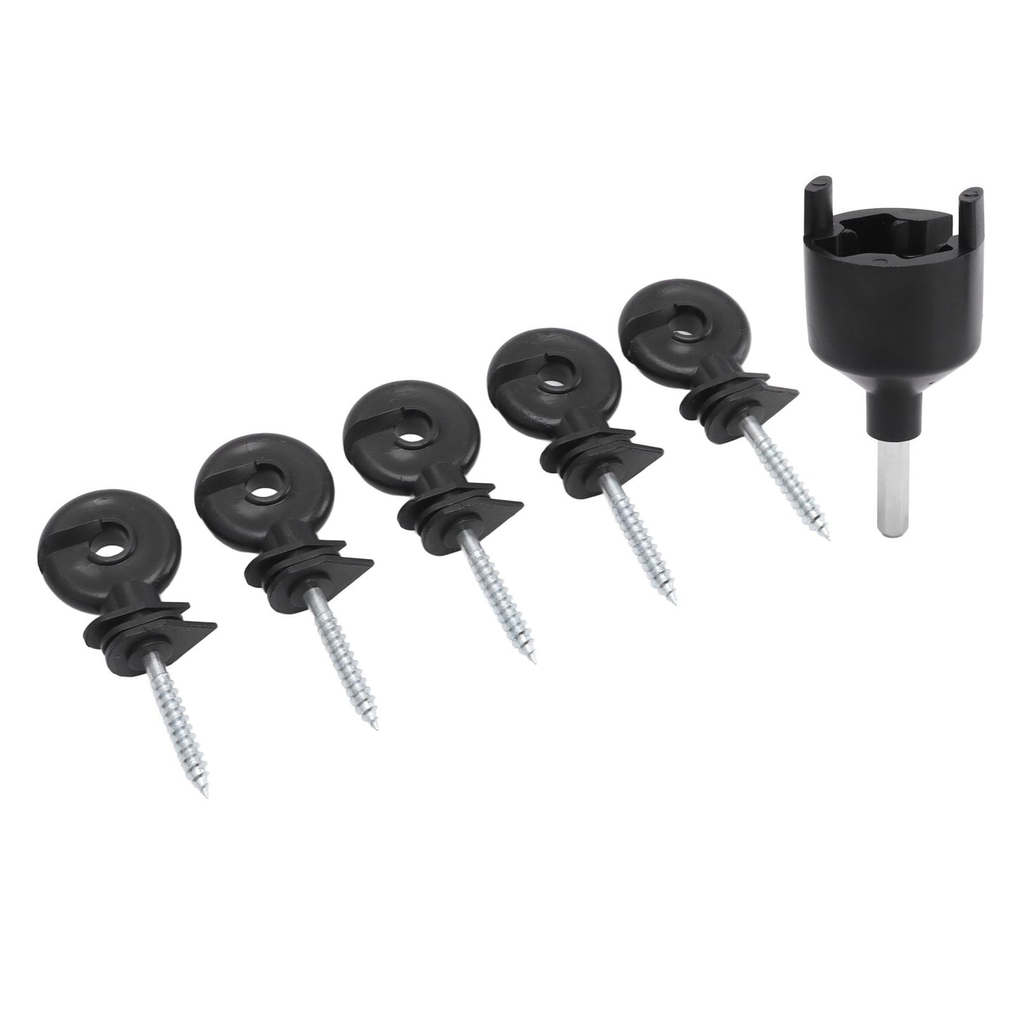 50Pcs Electric Fence Insulator Screw in Insulator Fence Ring Post Wood Post Insulator with Insulator Socket Tool - view 3