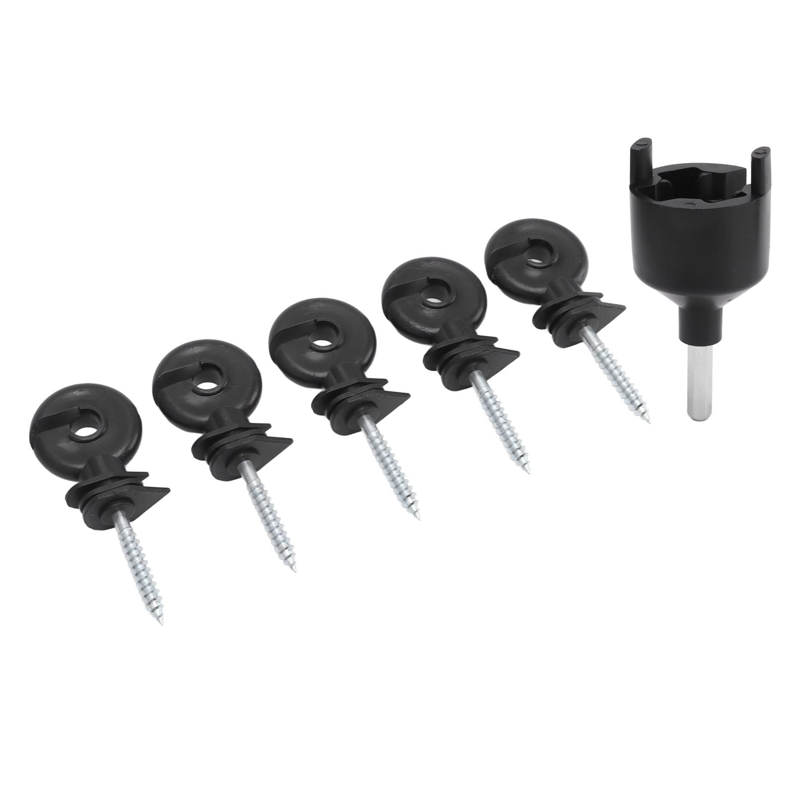 50Pcs Electric Fence Insulator Screw in Insulator Fence Ring Post Wood Post Insulator with Insulator Socket Tool - view 3