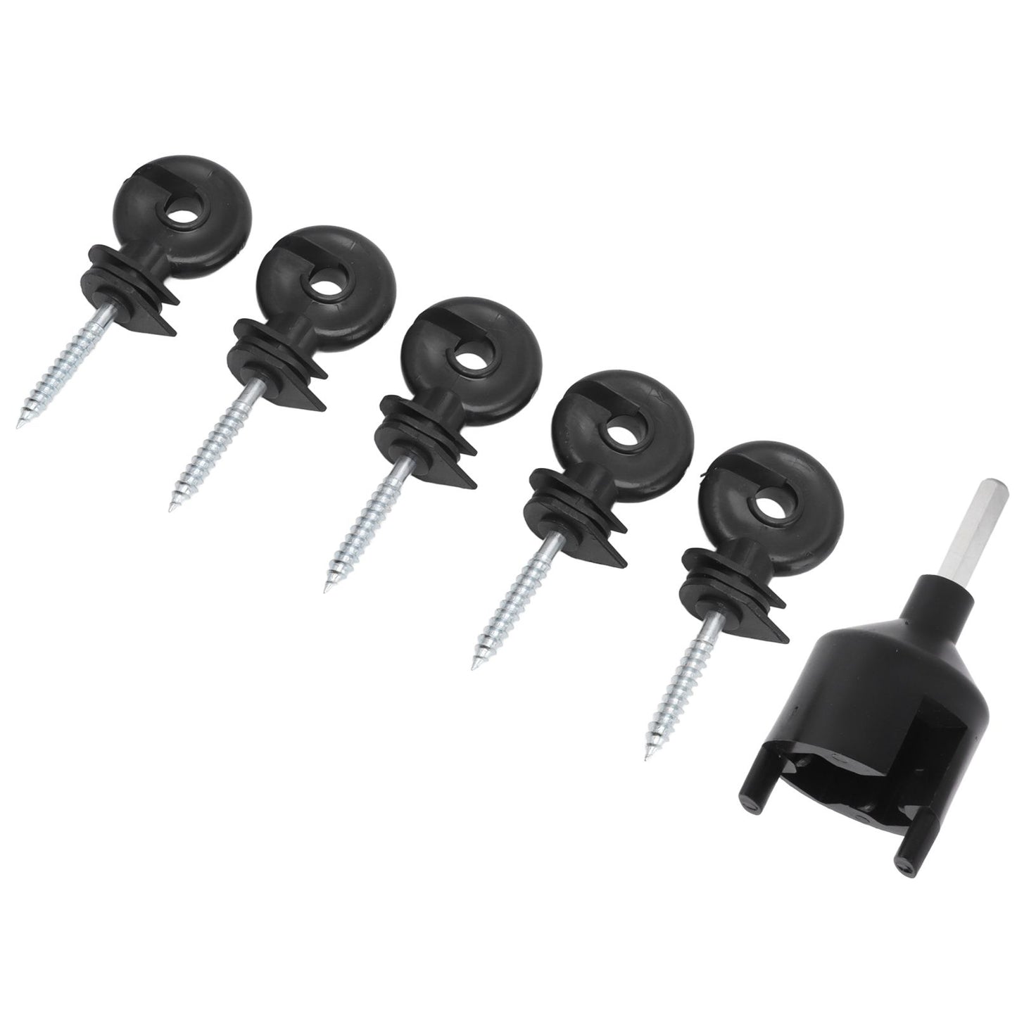 50Pcs Electric Fence Insulator Screw in Insulator Fence Ring Post Wood Post Insulator with Insulator Socket Tool - view 4