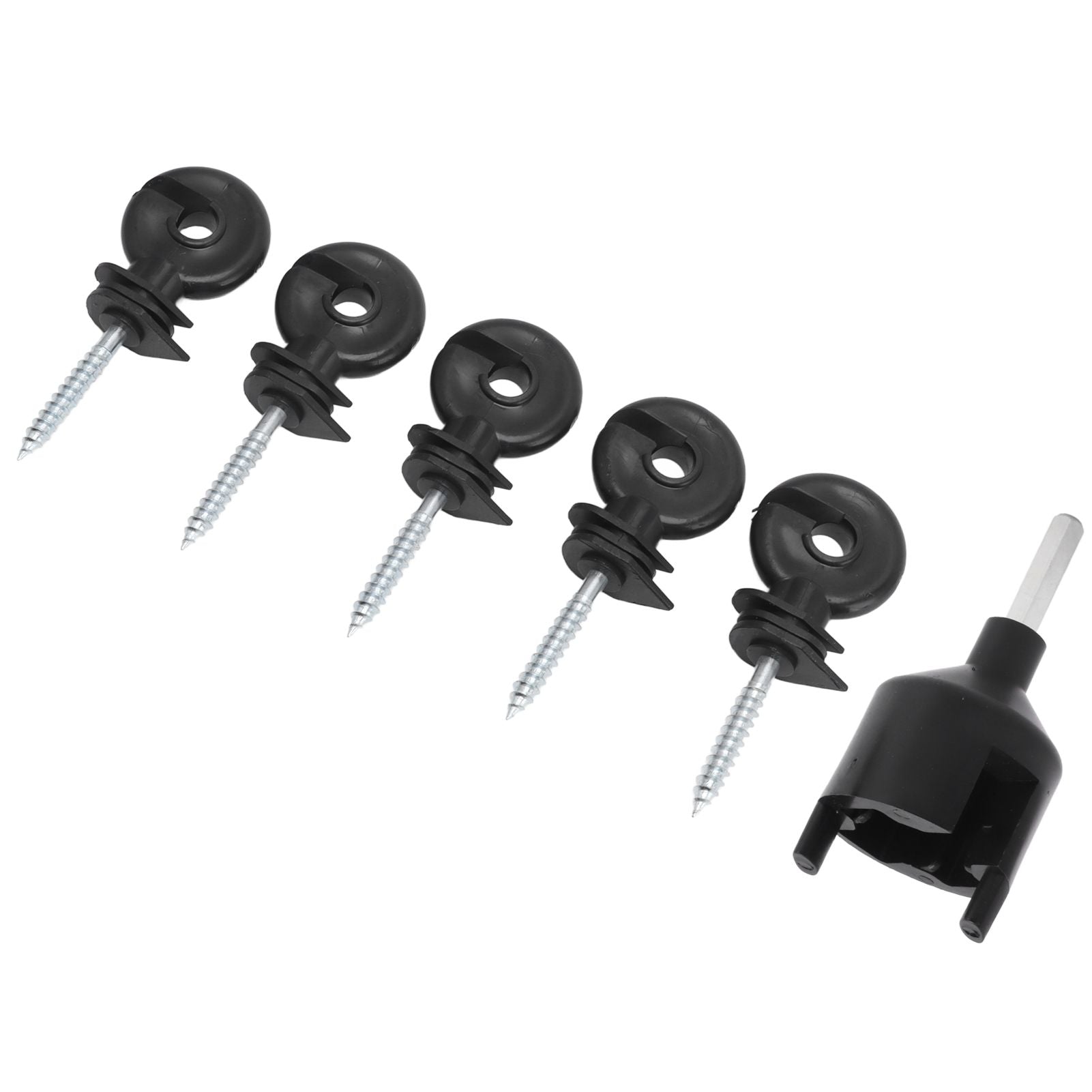 50Pcs Electric Fence Insulator Screw in Insulator Fence Ring Post Wood Post Insulator with Insulator Socket Tool - view 4