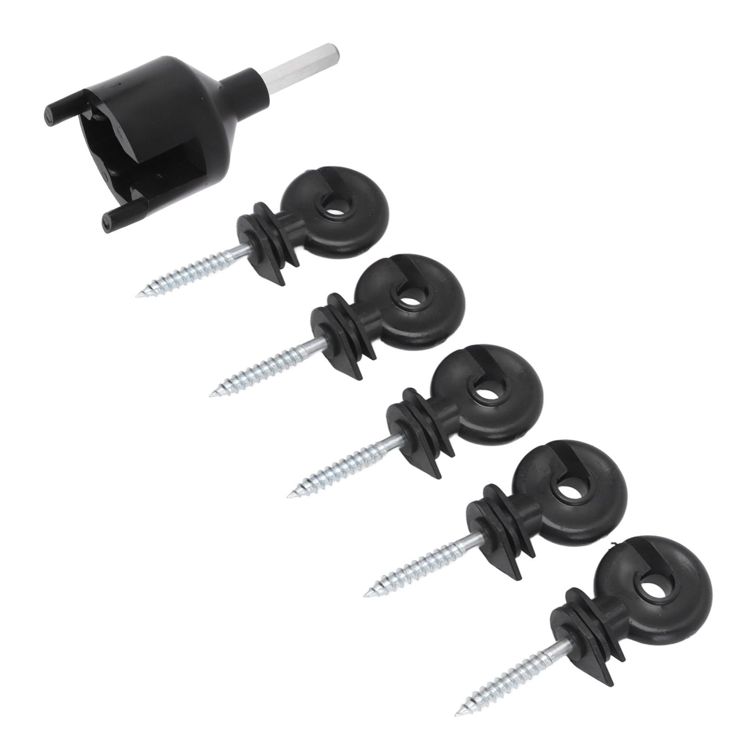 50Pcs Electric Fence Insulator Screw in Insulator Fence Ring Post Wood Post Insulator with Insulator Socket Tool - view 6