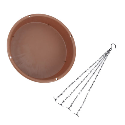 Bird Bath Hanging Bird Feeder Round Plastic Hanging Bird Feeder Tray Outdoor Bird Bath Tray Brown - view 4