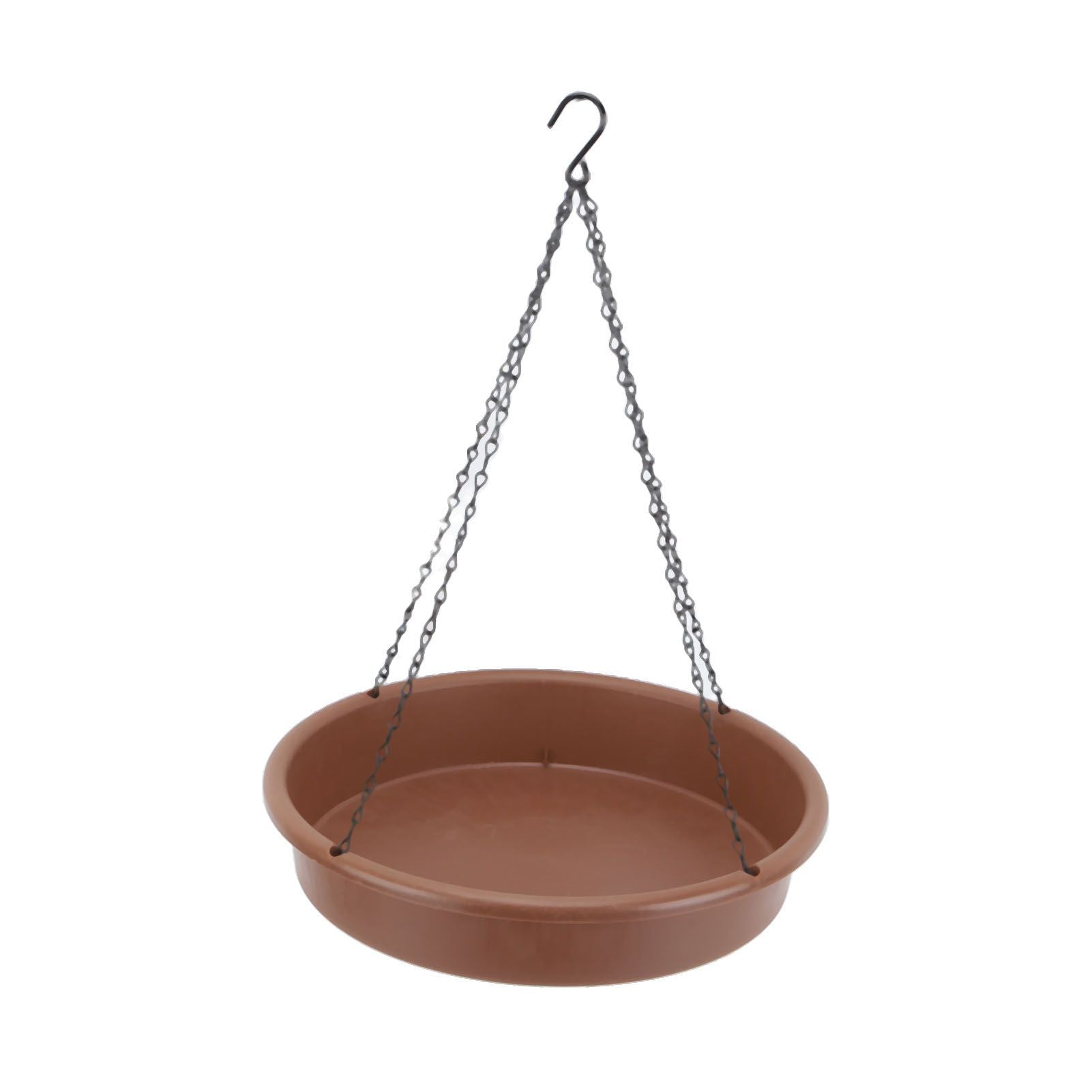 Bird Bath Hanging Bird Feeder Round Plastic Hanging Bird Feeder Tray Outdoor Bird Bath Tray Brown - view 5