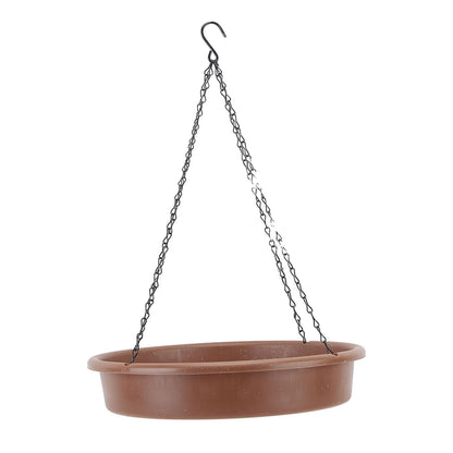 Bird Bath Hanging Bird Feeder Round Plastic Hanging Bird Feeder Tray Outdoor Bird Bath Tray Brown - view 6