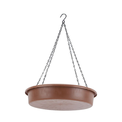Bird Bath Hanging Bird Feeder Round Plastic Hanging Bird Feeder Tray Outdoor Bird Bath Tray Brown - view 7