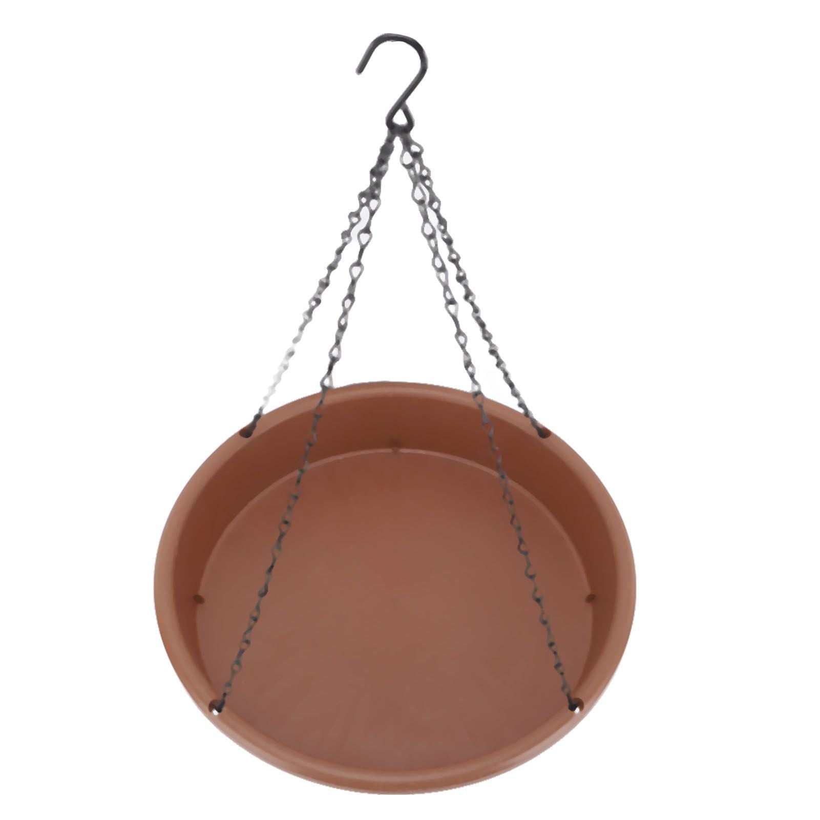 Bird Bath Hanging Bird Feeder Round Plastic Hanging Bird Feeder Tray Outdoor Bird Bath Tray Brown - view 8