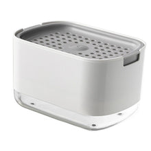 Soap Dispenser with Sponge Holder PP PET Press Type Soap Box for Cloth Dish Kitchen Cleaning White