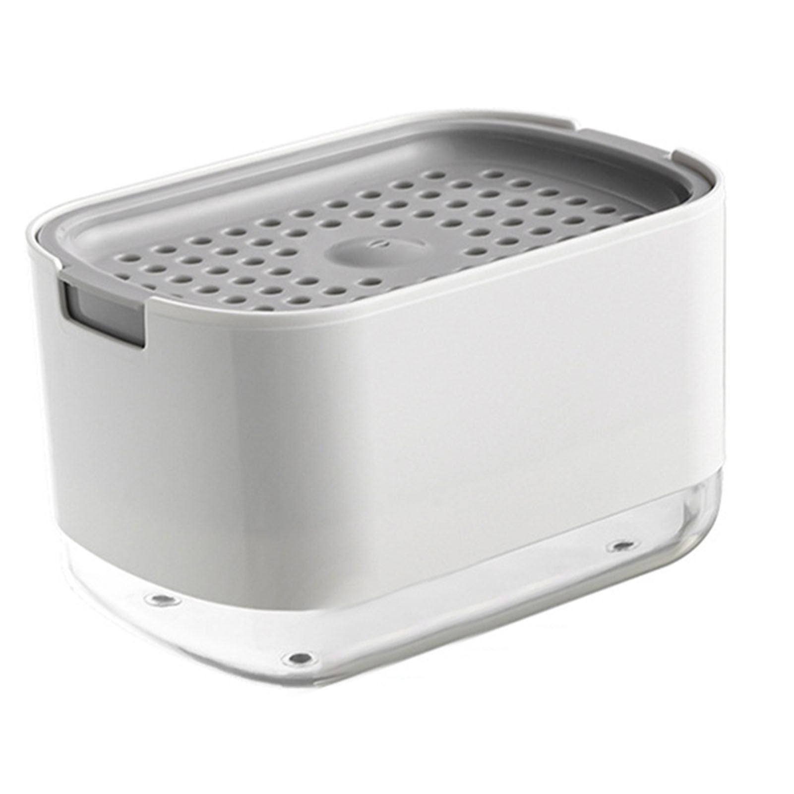 Soap Dispenser with Sponge Holder PP PET Press Type Soap Box for Cloth Dish Kitchen Cleaning White - view 2