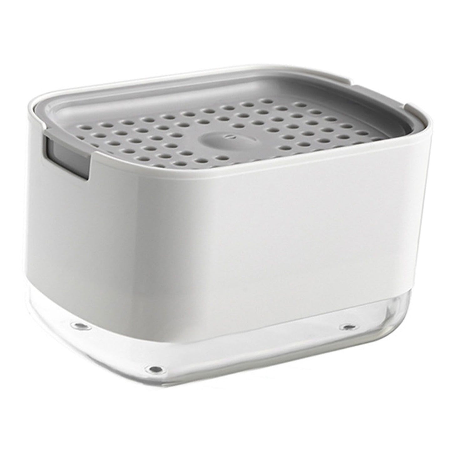 Soap Dispenser with Sponge Holder PP PET Press Type Soap Box for Cloth Dish Kitchen Cleaning White - view 3