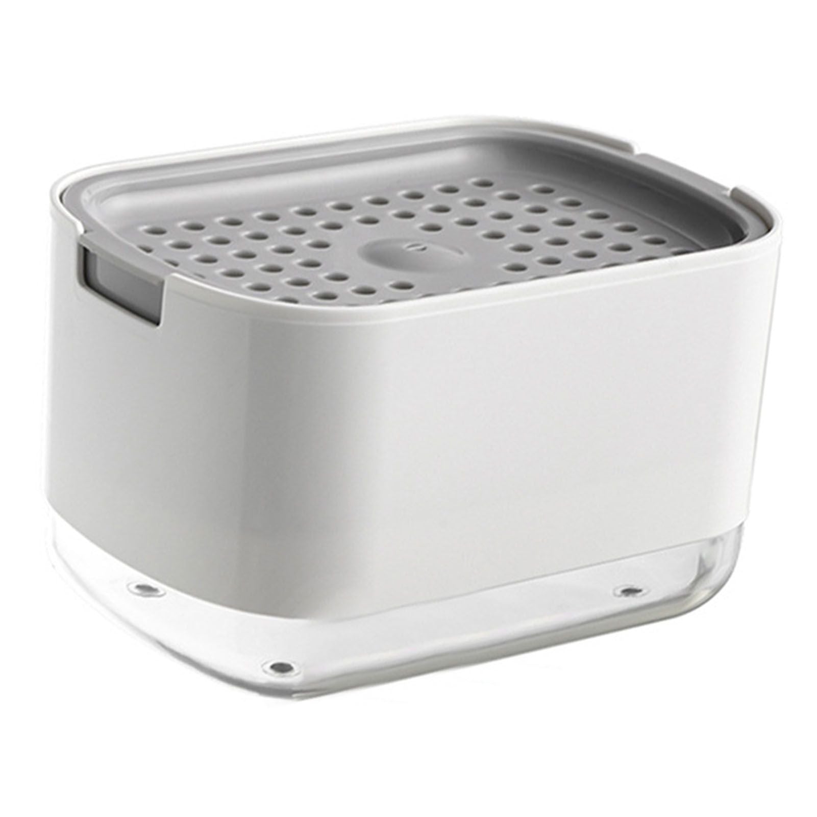 Soap Dispenser with Sponge Holder PP PET Press Type Soap Box for Cloth Dish Kitchen Cleaning White - view 3