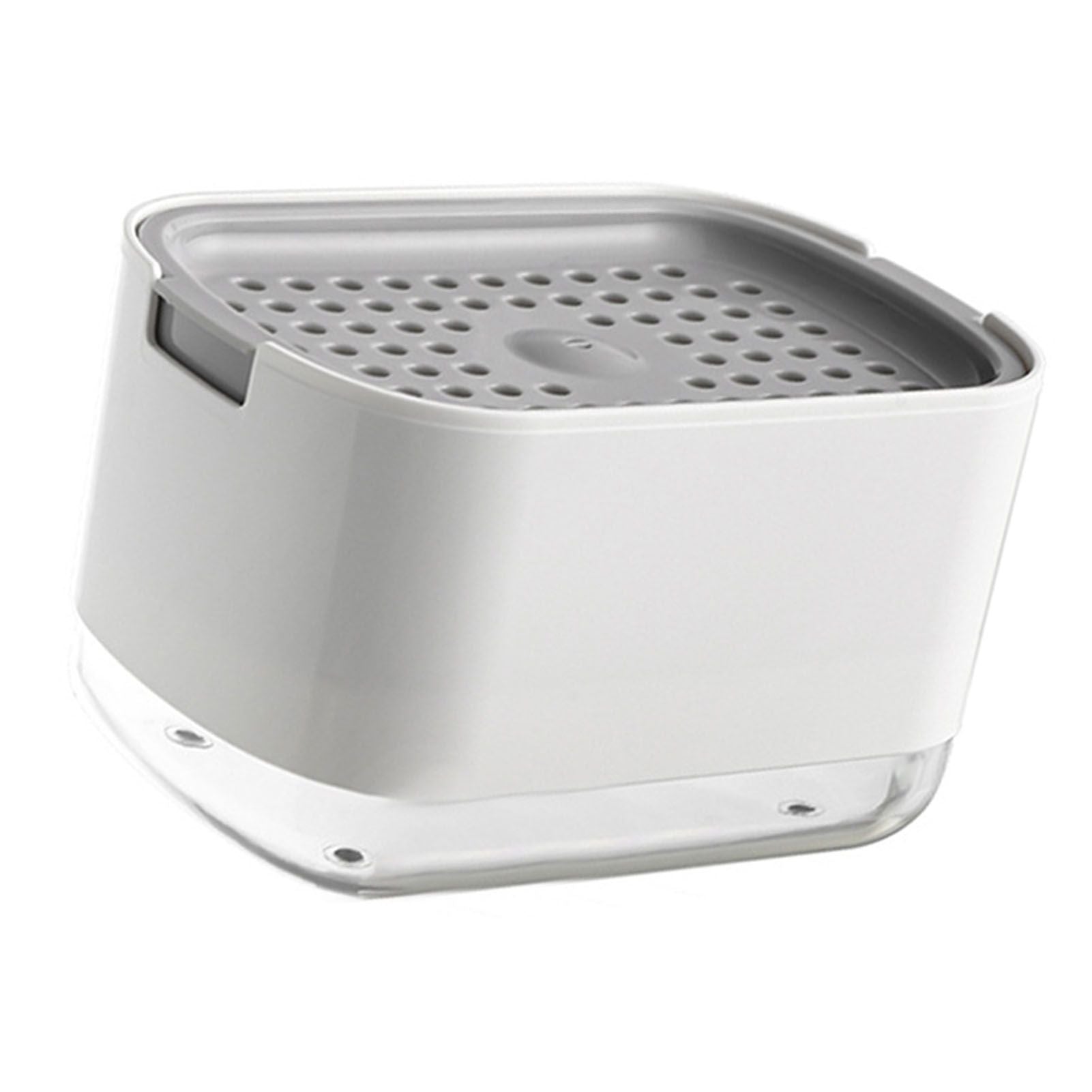 Soap Dispenser with Sponge Holder PP PET Press Type Soap Box for Cloth Dish Kitchen Cleaning White - view 4