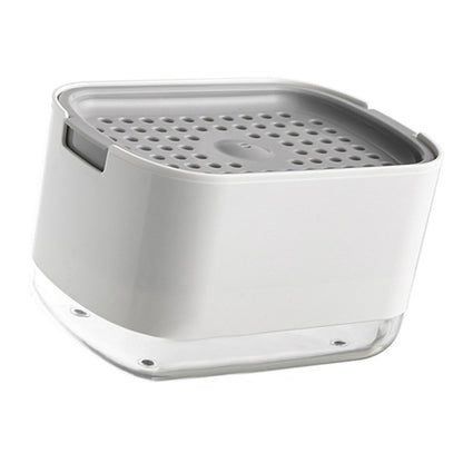 Soap Dispenser with Sponge Holder PP PET Press Type Soap Box for Cloth Dish Kitchen Cleaning White - view 4