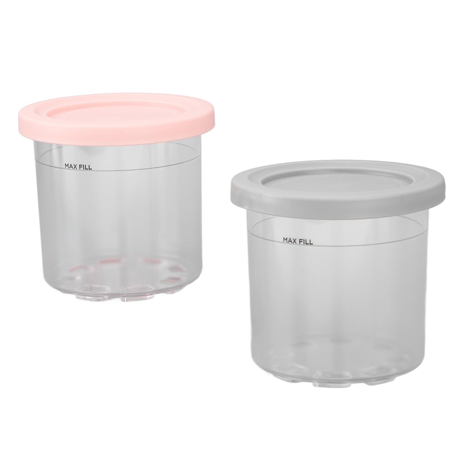 2PCS Ice Cream Pints Cup 600ml Ice Cream Container Storage Jar for Ninja NC299AMZ NC300s Grey and Pink - view 2