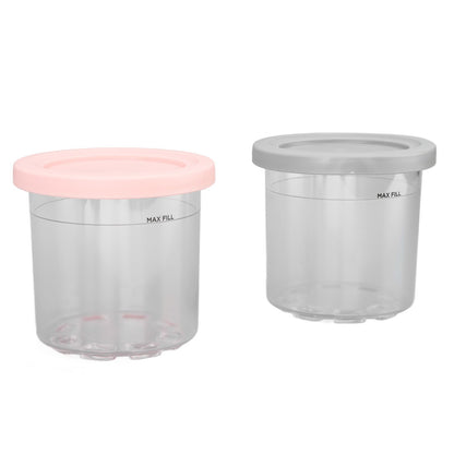 2PCS Ice Cream Pints Cup 600ml Ice Cream Container Storage Jar for Ninja NC299AMZ NC300s Grey and Pink - view 4