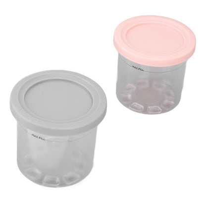 2PCS Ice Cream Pints Cup 600ml Ice Cream Container Storage Jar for Ninja NC299AMZ NC300s Grey and Pink - view 5
