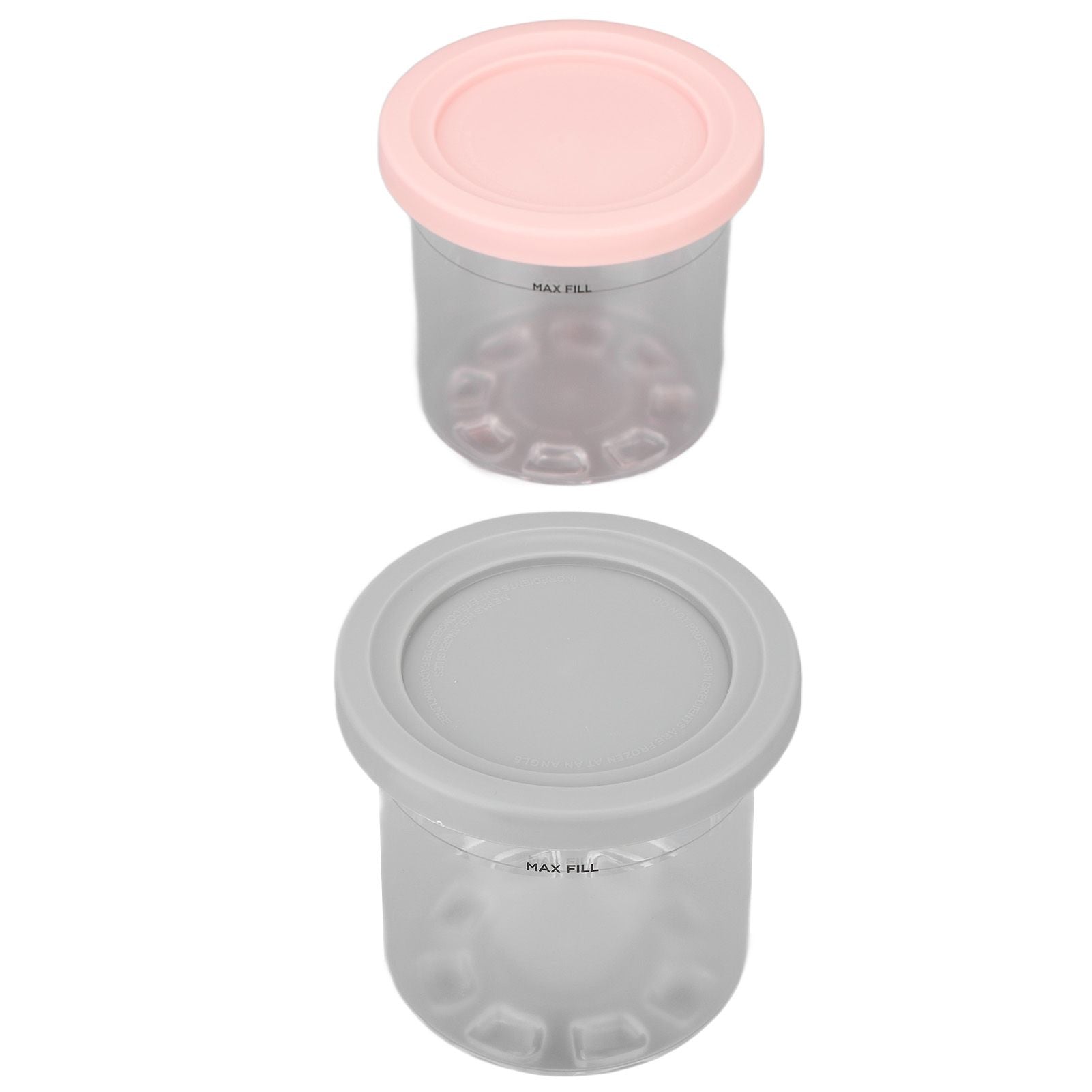 2PCS Ice Cream Pints Cup 600ml Ice Cream Container Storage Jar for Ninja NC299AMZ NC300s Grey and Pink - view 7