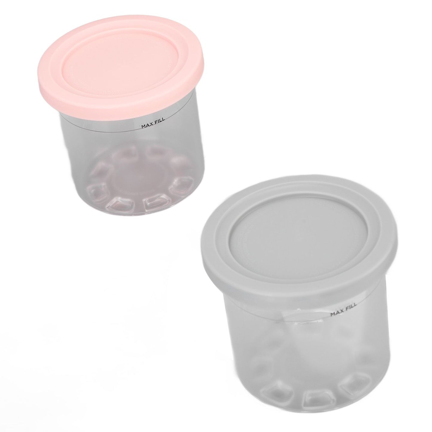 2PCS Ice Cream Pints Cup 600ml Ice Cream Container Storage Jar for Ninja NC299AMZ NC300s Grey and Pink - view 9