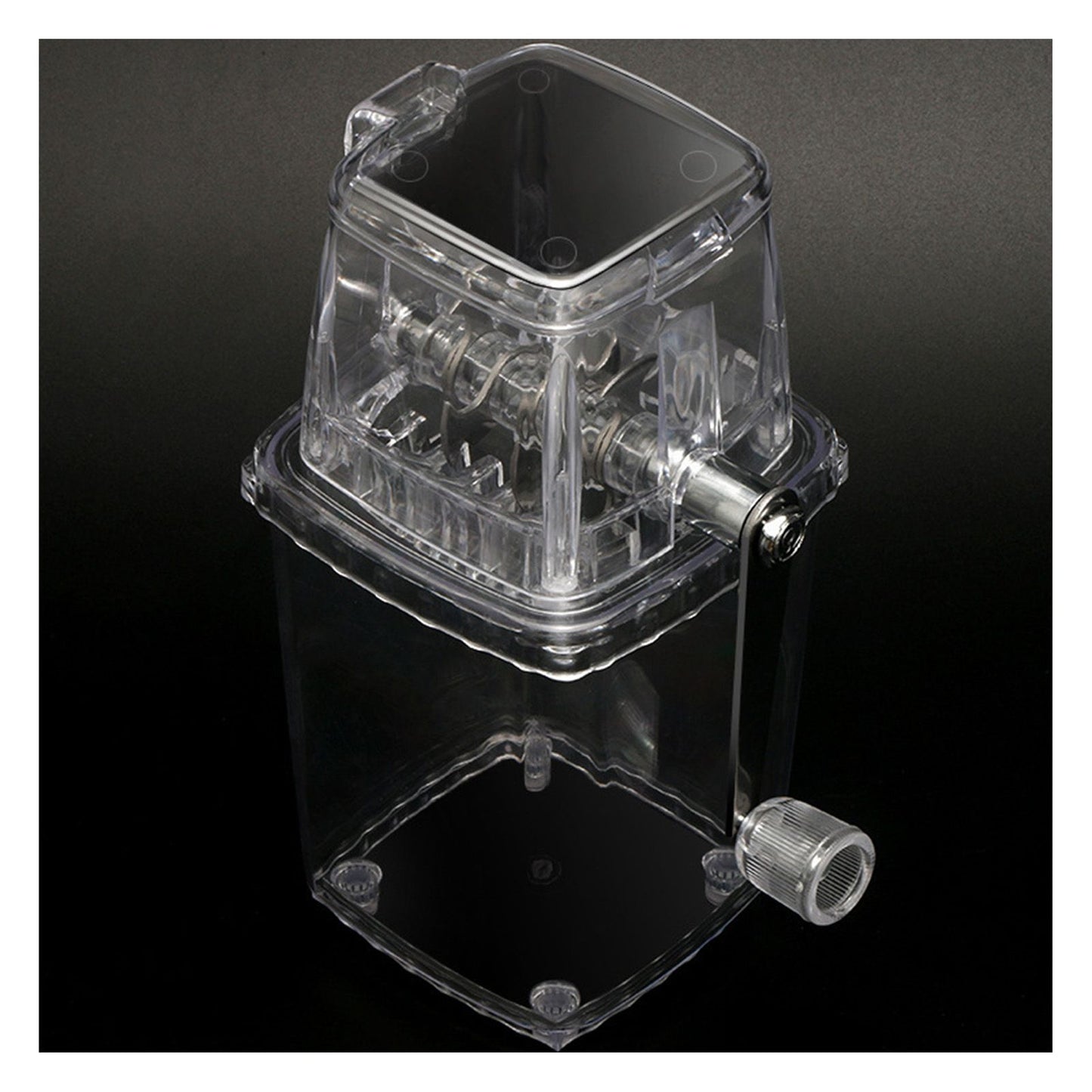 Portable Ice Crusher 1.25L Hand Cranked DIY Manual Shaved Ice Chopper Machine for Home Outdoor Camping Use Transparent - view 2