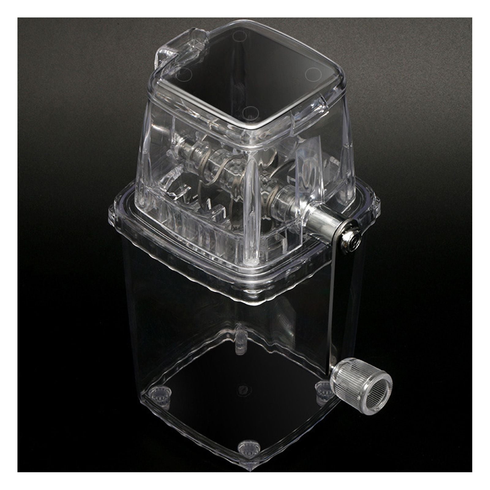 Portable Ice Crusher 1.25L Hand Cranked DIY Manual Shaved Ice Chopper Machine for Home Outdoor Camping Use Transparent - view 2