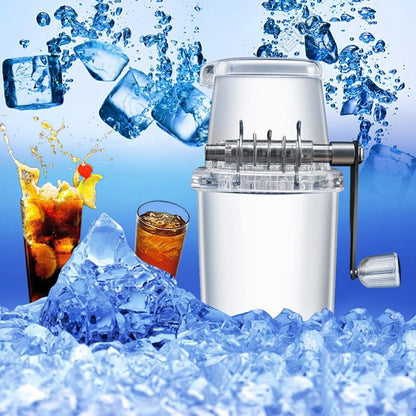 Portable Ice Crusher 1.25L Hand Cranked DIY Manual Shaved Ice Chopper Machine for Home Outdoor Camping Use Transparent - view 5