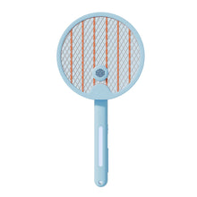 Electric Fly Swatter Racket 4 in 1 Automatic Portable Handheld Electric Fly Racket Bedroom Backyard Patio Camping Sky Blue