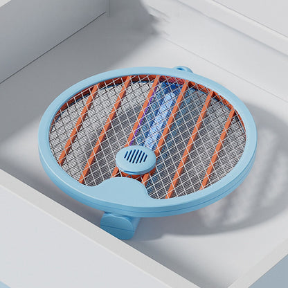 Electric Fly Swatter Racket 4 in 1 Automatic Portable Handheld Electric Fly Racket Bedroom Backyard Patio Camping Sky Blue - view 5