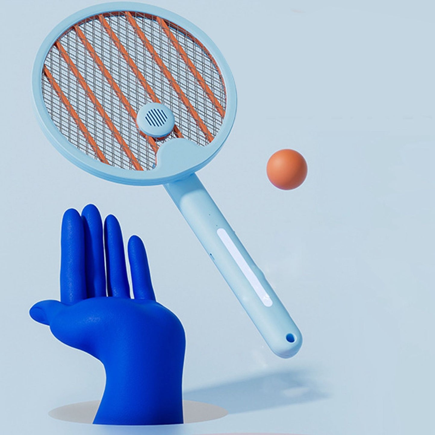 Electric Fly Swatter Racket 4 in 1 Automatic Portable Handheld Electric Fly Racket Bedroom Backyard Patio Camping Sky Blue - view 6