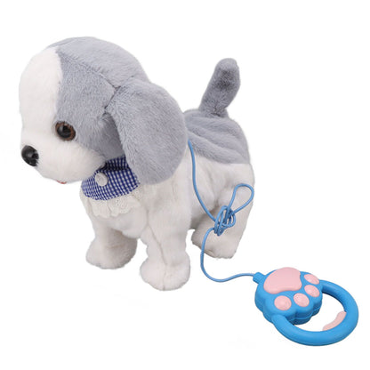 Walking and Barking Puppy Dog Toy Interactive Dancing Electronic Plush Pet with Remote Control Leash for Kids Grey - view 3