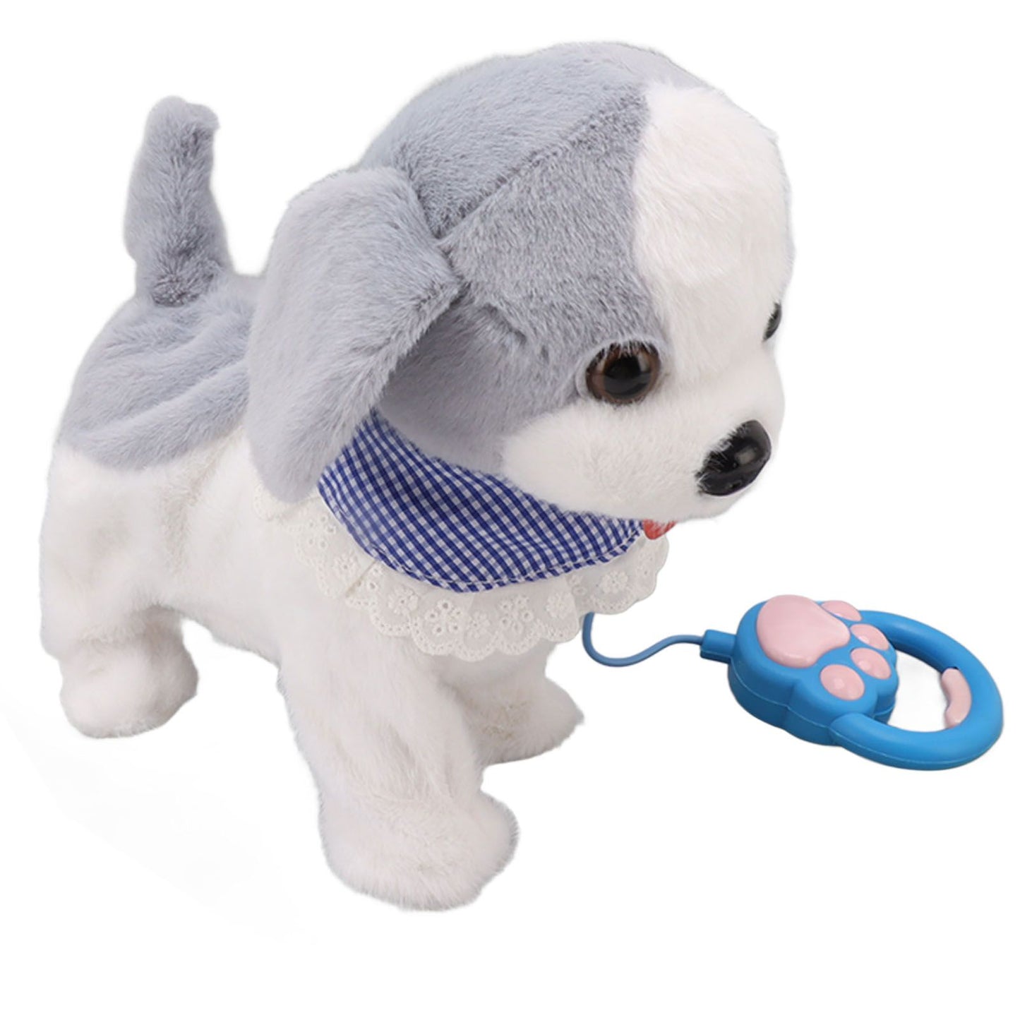 Walking and Barking Puppy Dog Toy Interactive Dancing Electronic Plush Pet with Remote Control Leash for Kids Grey - view 4