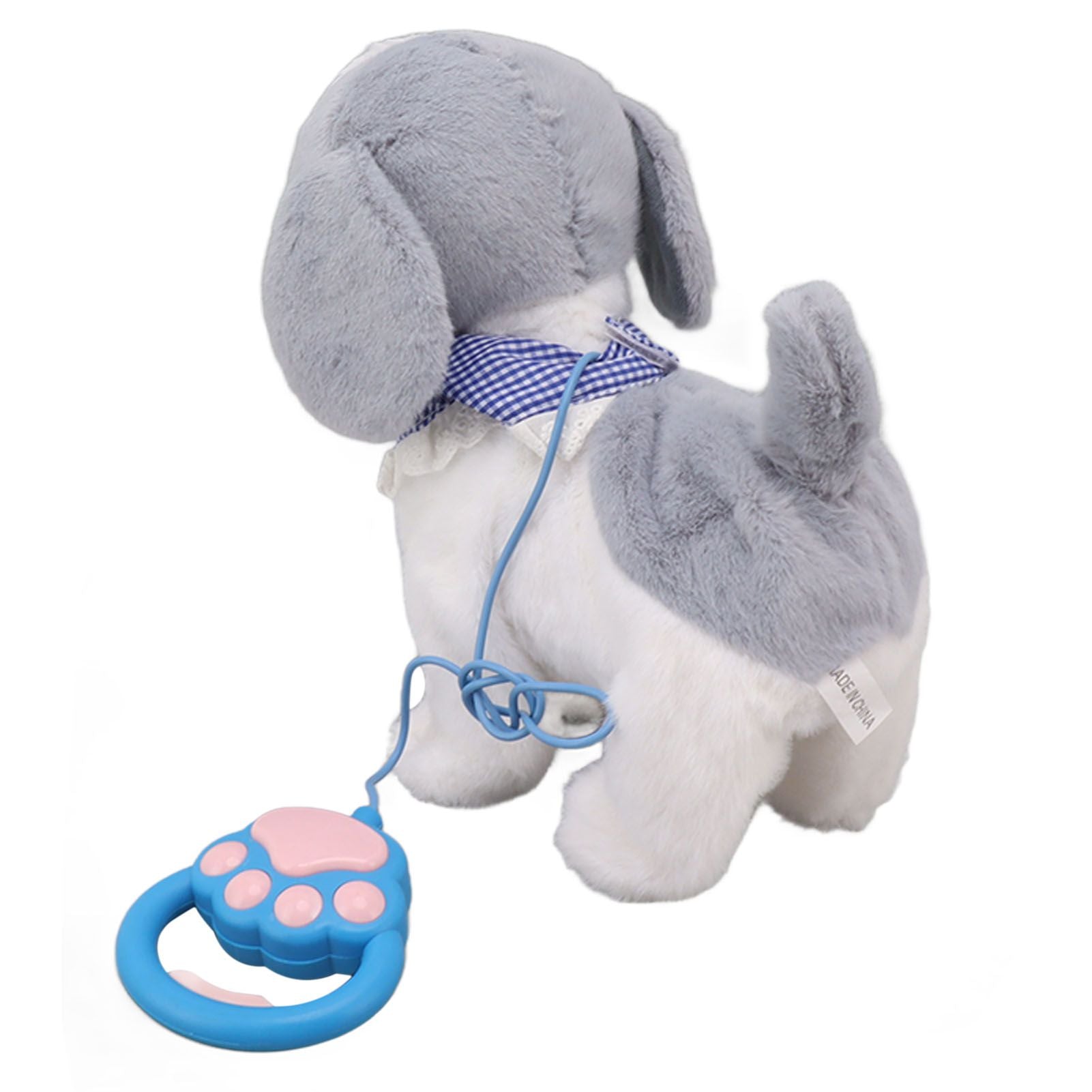 Walking and Barking Puppy Dog Toy Interactive Dancing Electronic Plush Pet with Remote Control Leash for Kids Grey - view 5