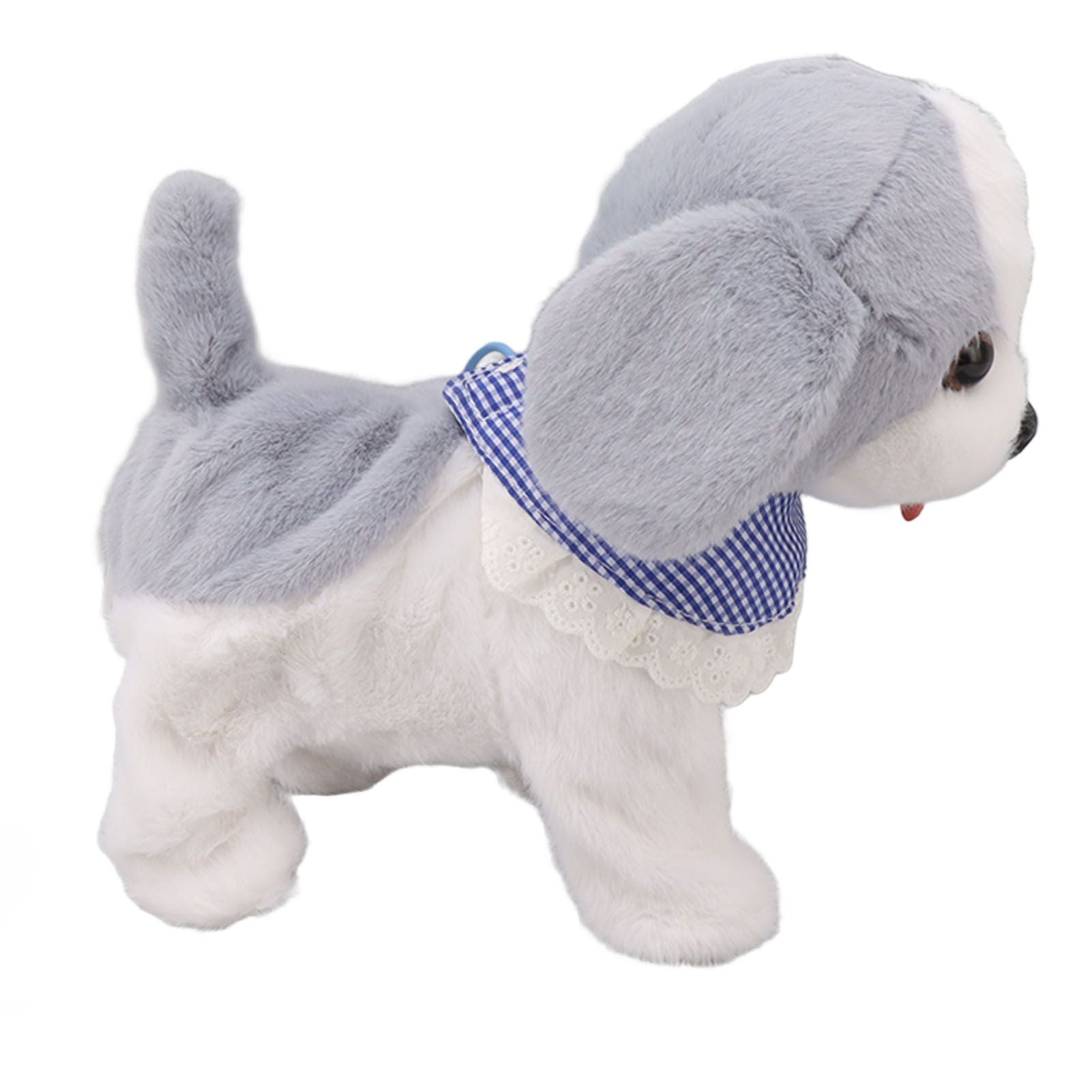 Walking and Barking Puppy Dog Toy Interactive Dancing Electronic Plush Pet with Remote Control Leash for Kids Grey - view 6