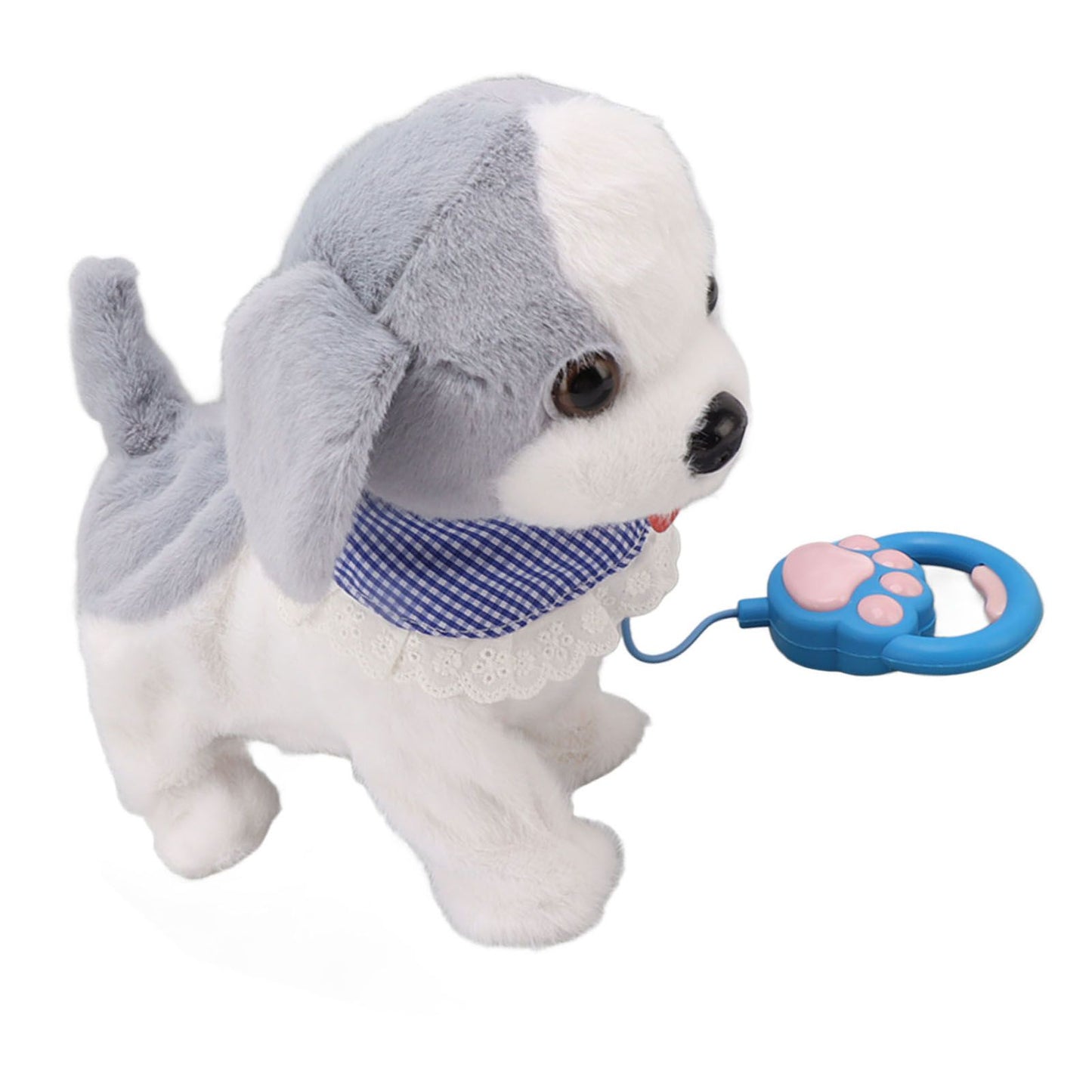 Walking and Barking Puppy Dog Toy Interactive Dancing Electronic Plush Pet with Remote Control Leash for Kids Grey - view 9
