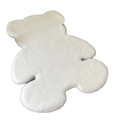 Cute Bedroom Rug Soft Bear Shaped Shaggy Floor Mat for Kids Teen Girls Room Floor Living Room White 45x60 - view 3