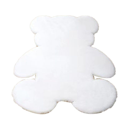 Cute Bedroom Rug Soft Bear Shaped Shaggy Floor Mat for Kids Teen Girls Room Floor Living Room White 45x60 - view 4