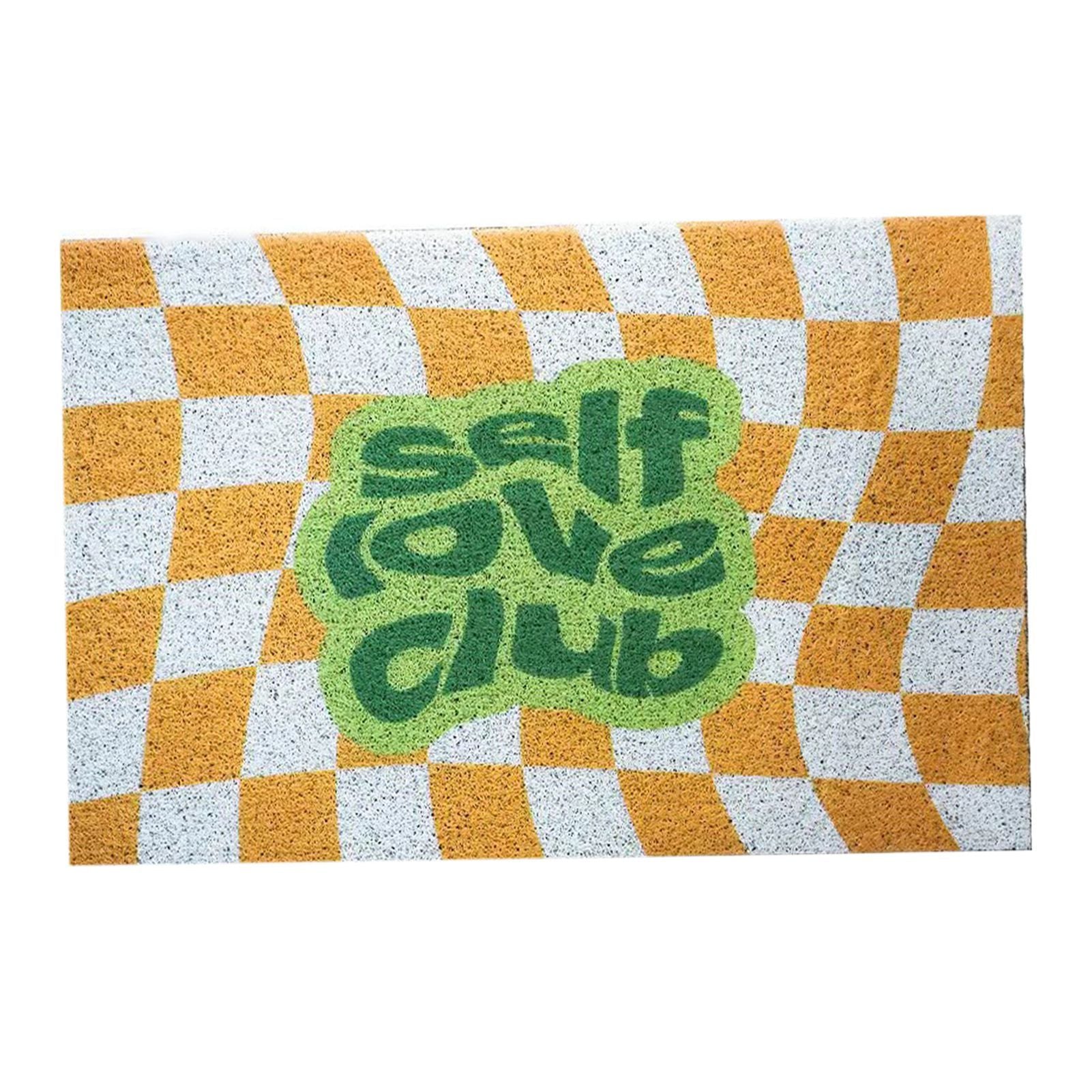 Checkerboard Kitchen Rugs Washable Hallway Entry Carpet Non Slip Entryway Runner Mat for Home Restaurant Office Yellow - view 2