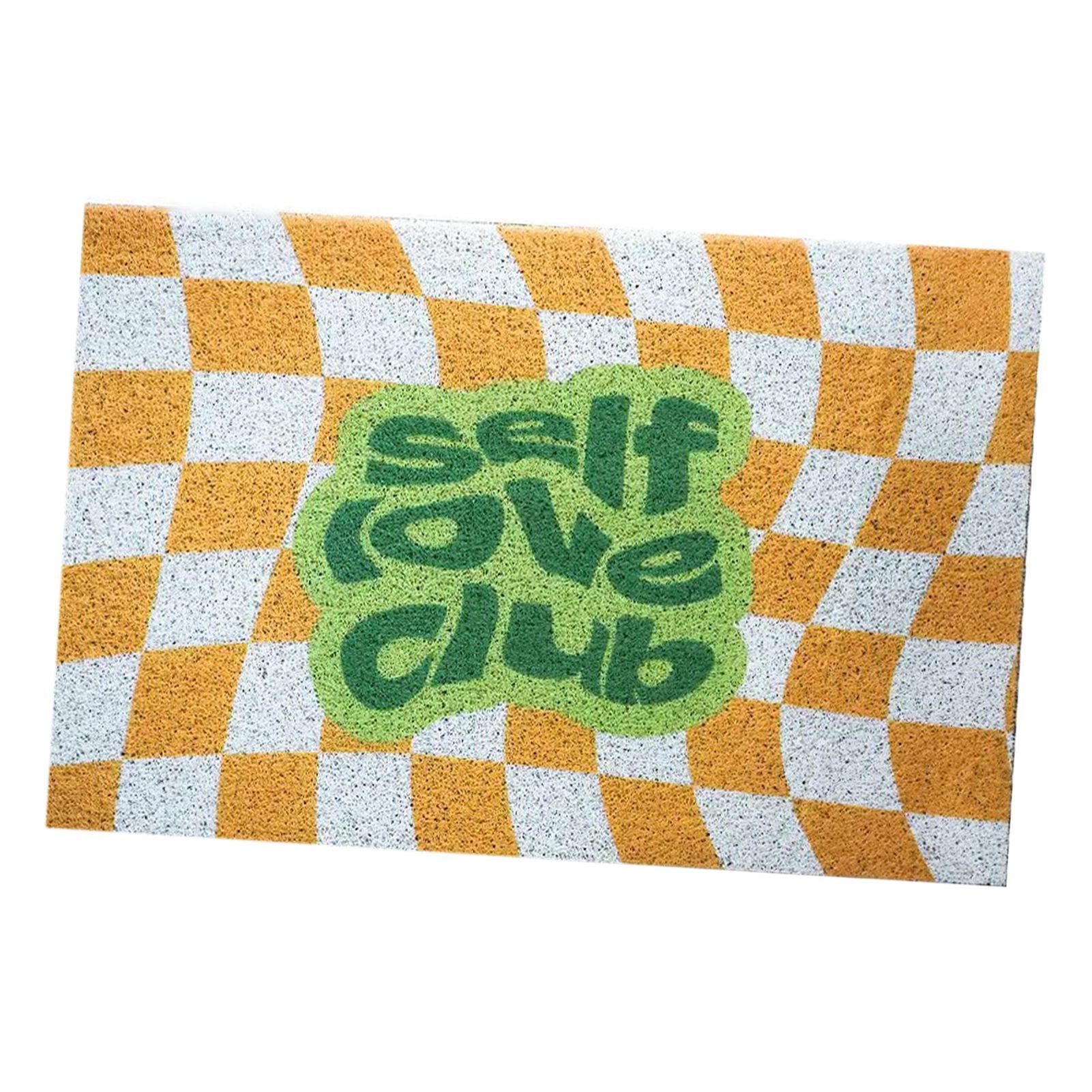 Checkerboard Kitchen Rugs Washable Hallway Entry Carpet Non Slip Entryway Runner Mat for Home Restaurant Office Yellow - view 3