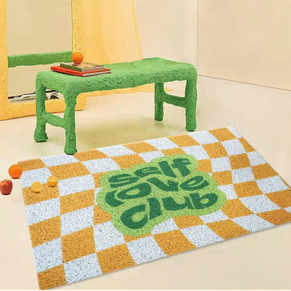 Checkerboard Kitchen Rugs Washable Hallway Entry Carpet Non Slip Entryway Runner Mat for Home Restaurant Office Yellow - view 6