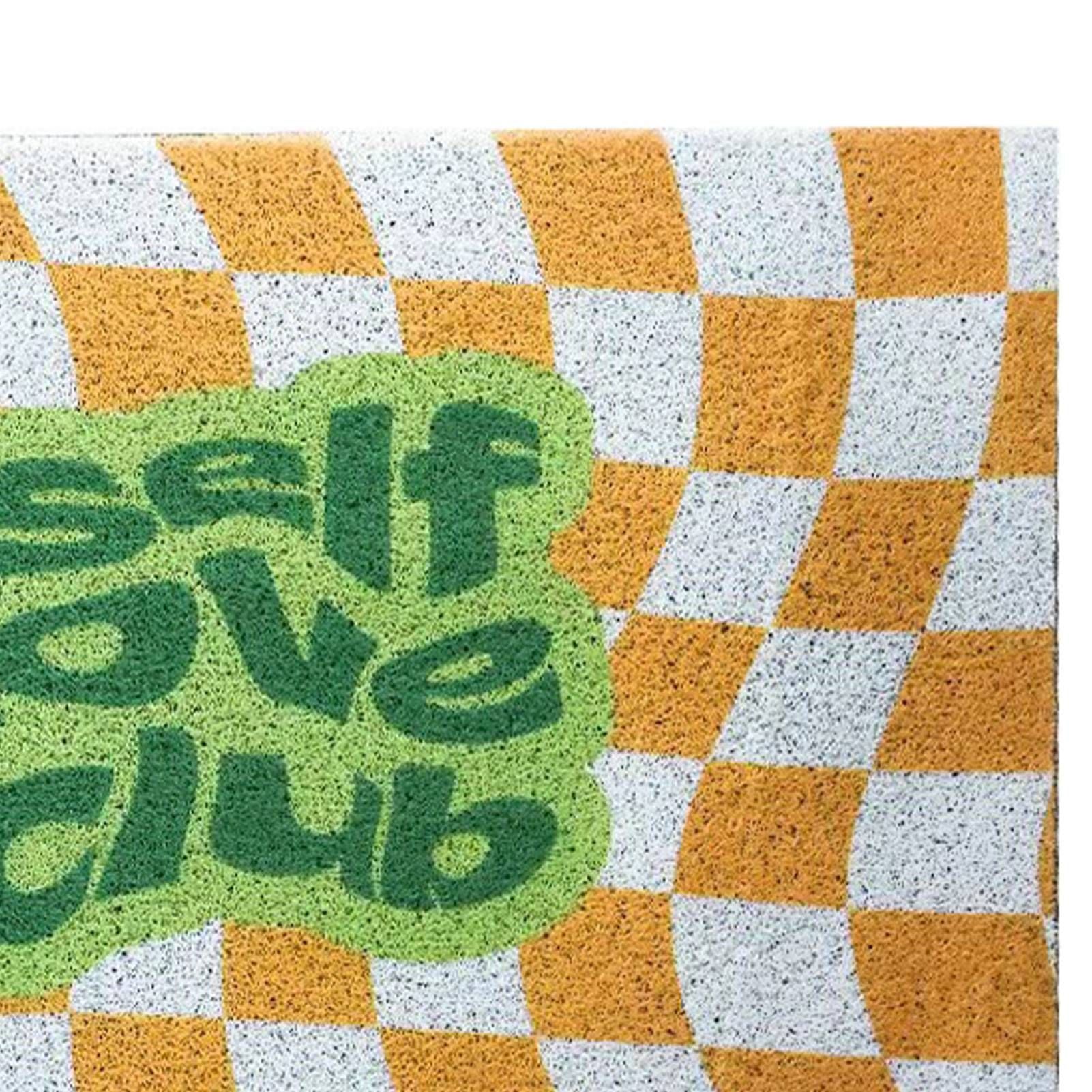 Checkerboard Kitchen Rugs Washable Hallway Entry Carpet Non Slip Entryway Runner Mat for Home Restaurant Office Yellow - view 7