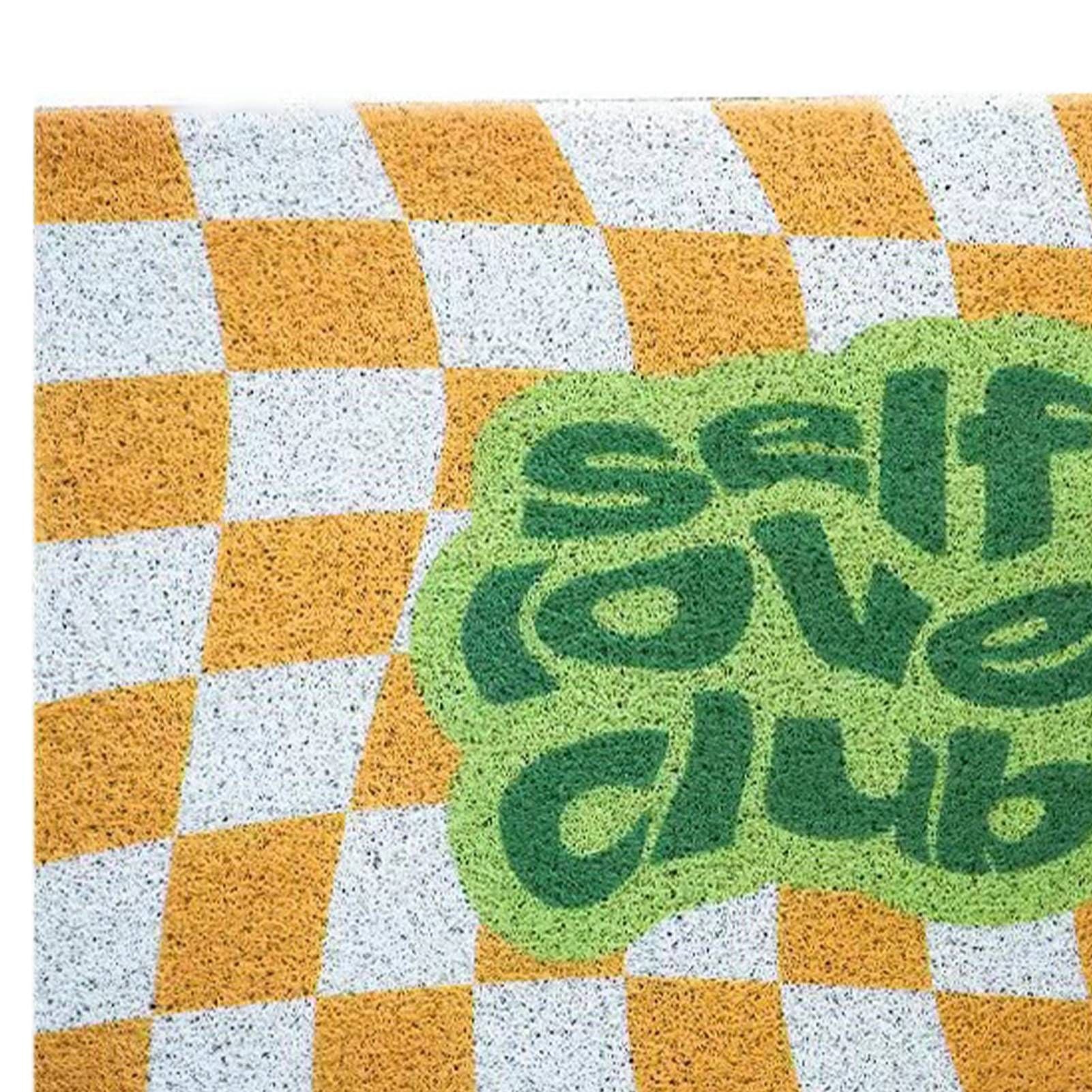 Checkerboard Kitchen Rugs Washable Hallway Entry Carpet Non Slip Entryway Runner Mat for Home Restaurant Office Yellow - view 9