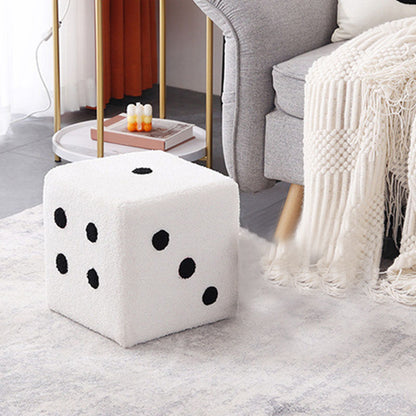 Foot Stool Soft Comfortable Simple Warm Sturdy Base Cube Stool for Home Living Room Bedroom White 20x20x20cm - view 5