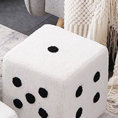Foot Stool Soft Comfortable Simple Warm Sturdy Base Cube Stool for Home Living Room Bedroom White 20x20x20cm - view 8