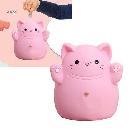 Cartoon Cat Piggy Bank Saving Bank Cartoon Cat Shaped Money Box Coins Storage Box Home Decor Ornament Children Toys Gifts Pink S 13x11x15cm - view 5
