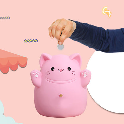 Cartoon Cat Piggy Bank Saving Bank Cartoon Cat Shaped Money Box Coins Storage Box Home Decor Ornament Children Toys Gifts Pink S 13x11x15cm - view 10
