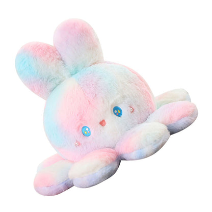 Reversible Octopus Doll Gradient Color Cute Bunny Ear Octopus Plush Toy Double Sided Stuffed Animal Pink Purple 20cm/7.9in - view 2